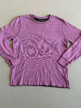Reclaim Thermal Shirt Waffle Knit Purple Size L 100% Cotton Contrast Stitching
